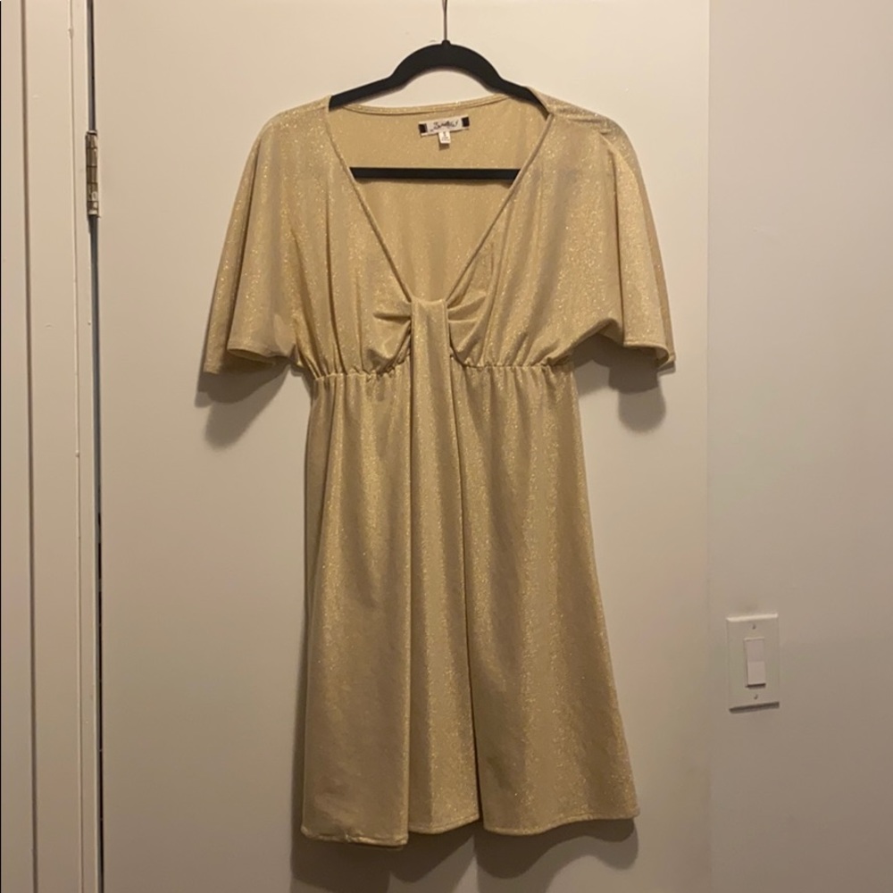 Mini metallic gold dress